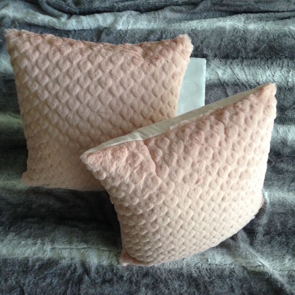 HEART Pillow BUNDLE of Two HEART Plush Pink Pillows Lot Bundle of Two NWT